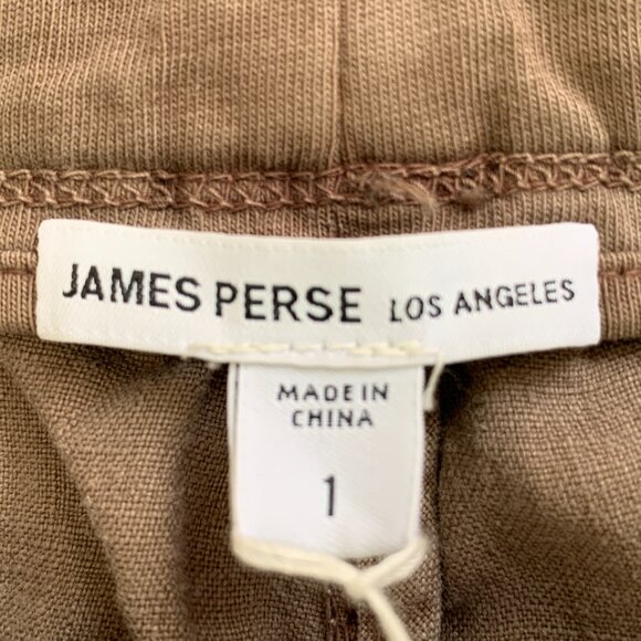 James Perse Soft Drape Pants Women Cargo Pigment Brown 100% Linen Drawstring NWT - Picture 14 of 15